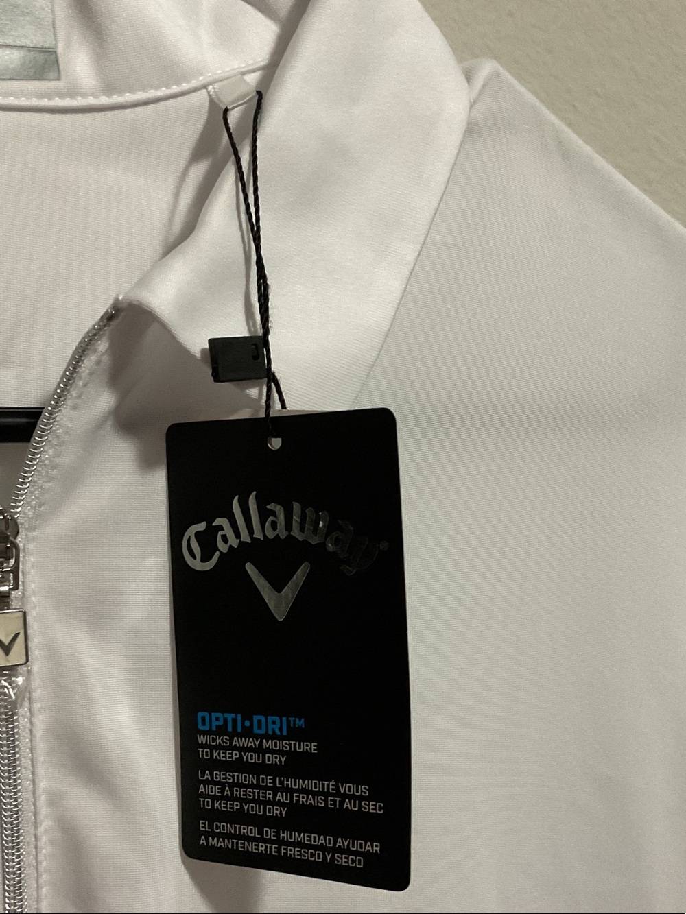 Callaway Women’s 1/4 Zip Heather Polo Golf Shirt- White- Size L - Picture 9 of 9